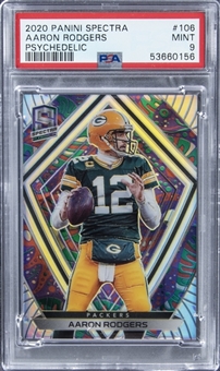 2020 Panini Spectra Psychedelic #106 Aaron Rodgers (#5/5) - PSA MINT 9